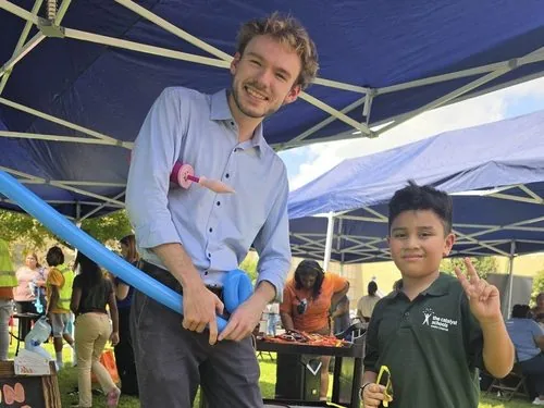 Michael Romani at a Chicago school event